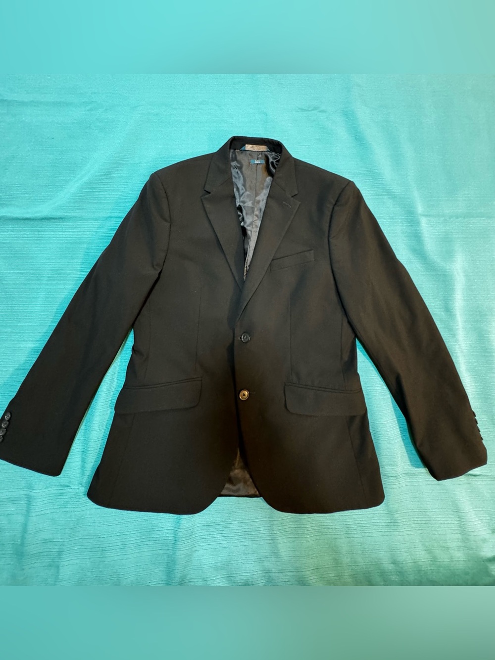 Perry Ellis Men’s Blazer Black Two Button Suit Jacket Classic 42 Short